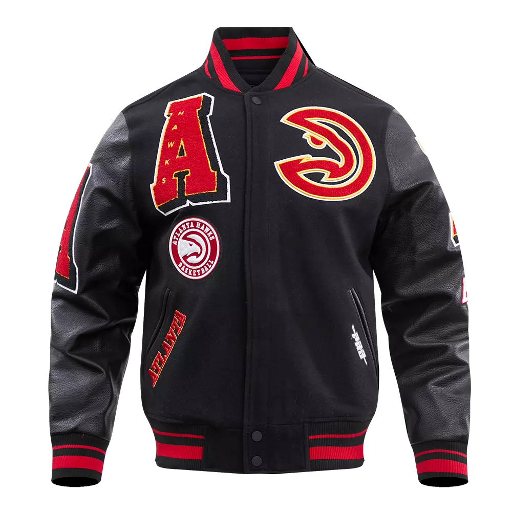 Pro Standard NBA Atlanta Hawks Men's Wool Varsity Jacket - Black